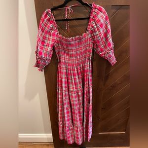 Hill House Nesli Red Tartan Nap Dress. Size S. Worn once. Hung only for photo.
